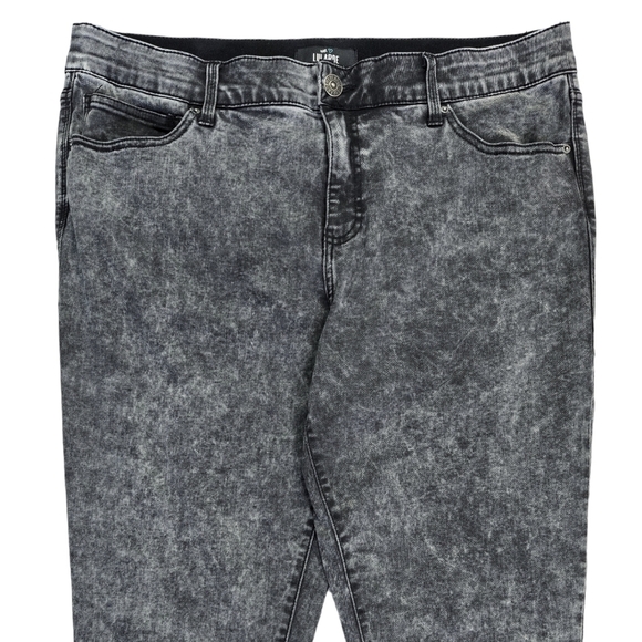 Lularoe Charcoal Acid Wash Skinny Jeans Magic Elastic Waistband L-161367 - Picture 4 of 11